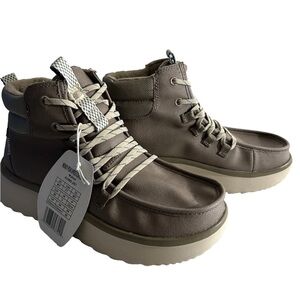 NEW Wendy Hey Dude Peak Apres Coated Twill Boots Walnut Women's Size 7